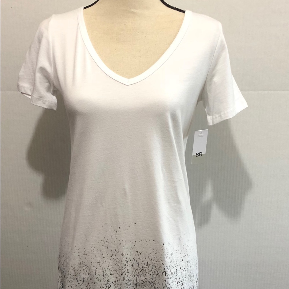 BP. T-Shirt Dress, White & Silver, Size X-Small
